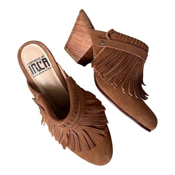 FORTRESS of Inca Juanita Fringe Mules size 8 NWT - Picture 1 of 10